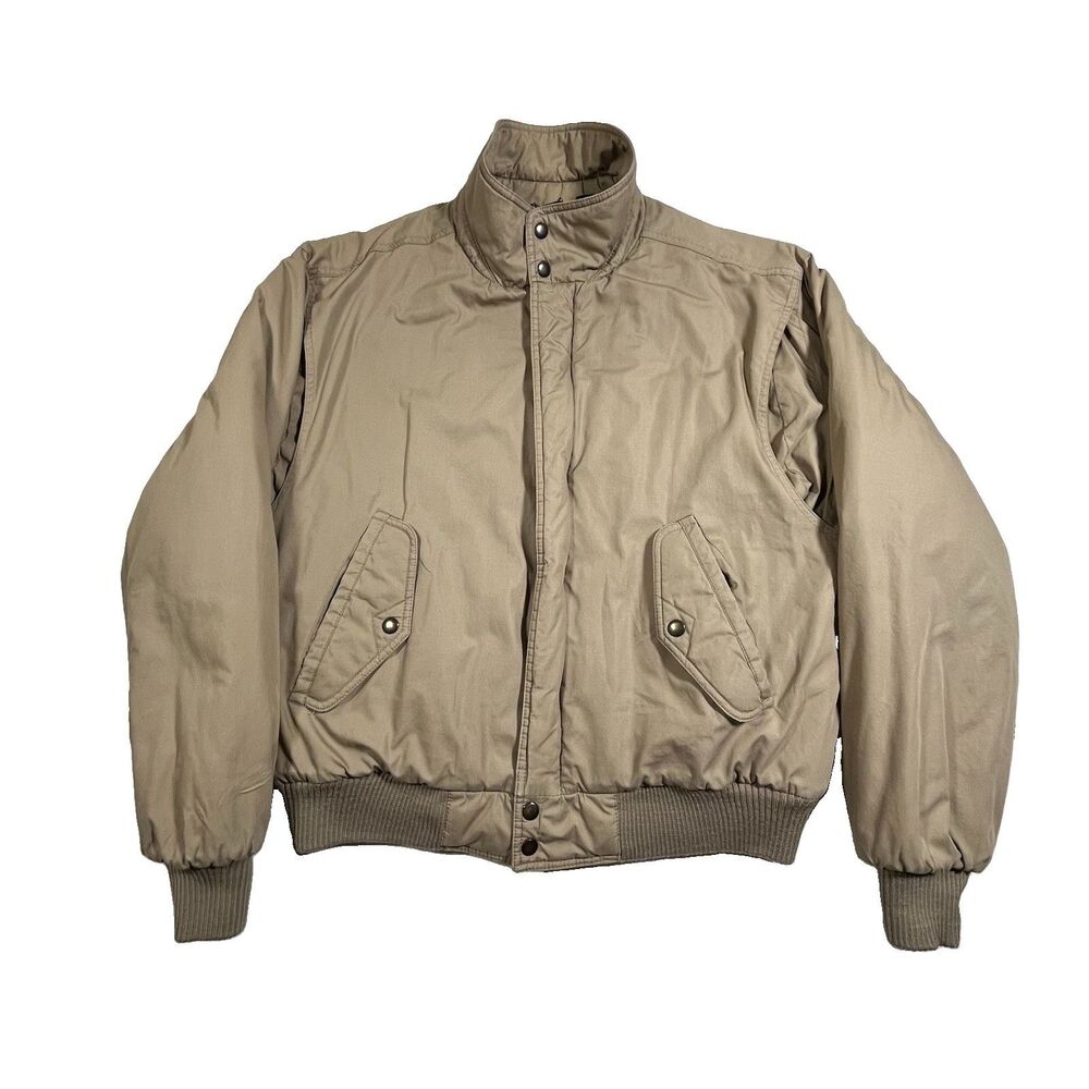 Vintage 80s Members Only Beige Bomber Jacket Large 42